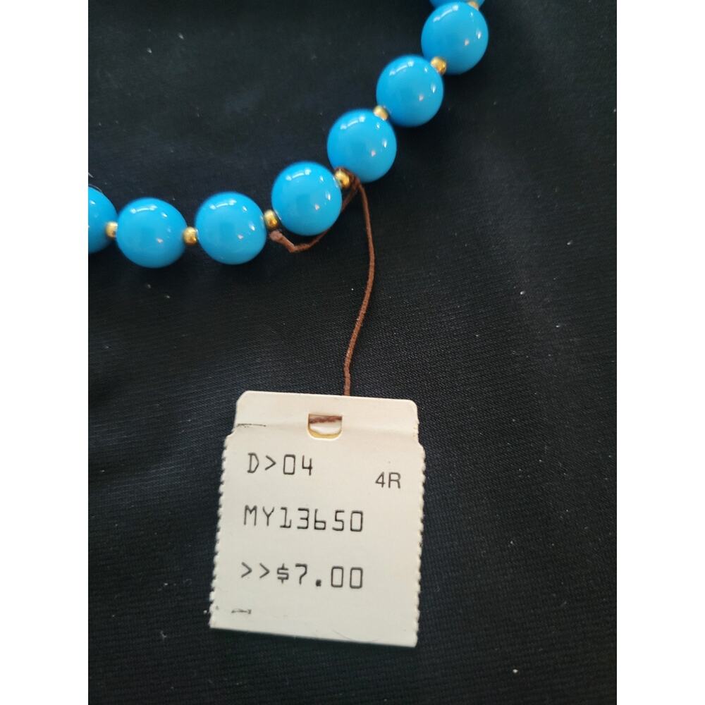 Vintage Pair of Blue Bead Necklace SEARS Gold Tone Clasp 30" Nice - Picture 9 of 13